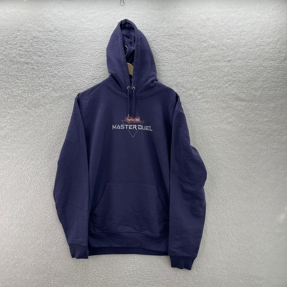 YuGiOh Hoodie Mens XL Blue Master Duel Sweatshirt Pullover Anime Japanese Card